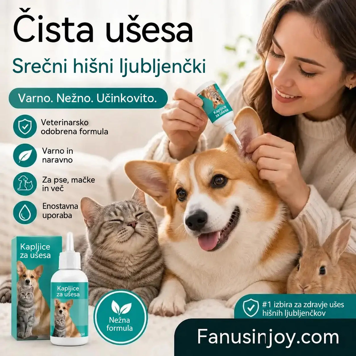 【Kupite 1 in dobite 1 brezplačno】 🐱🐶 Nežne kapljice za čiščenje ušes za hišne ljubljenčke – Poslovite se od bolezni zunanjega sluhovoda