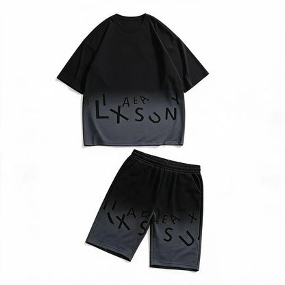 ✅【Płatność przy odbiorze】💥（M-5XL)Nowy męski dres składa się z koszulki i spodenek.、