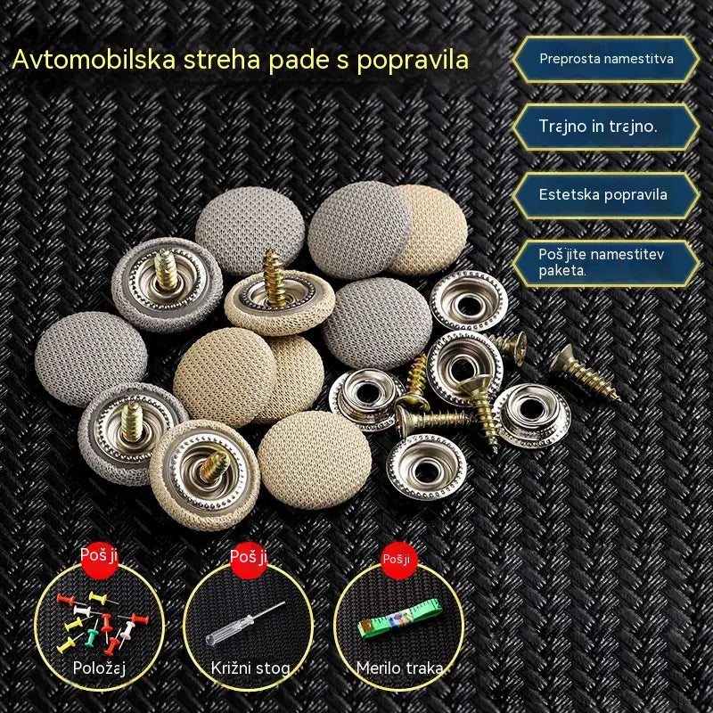 【30 kosov】Sponke za odstranjevanje platna za streho avtomobila (vključuje komplet orodja za namestitev)