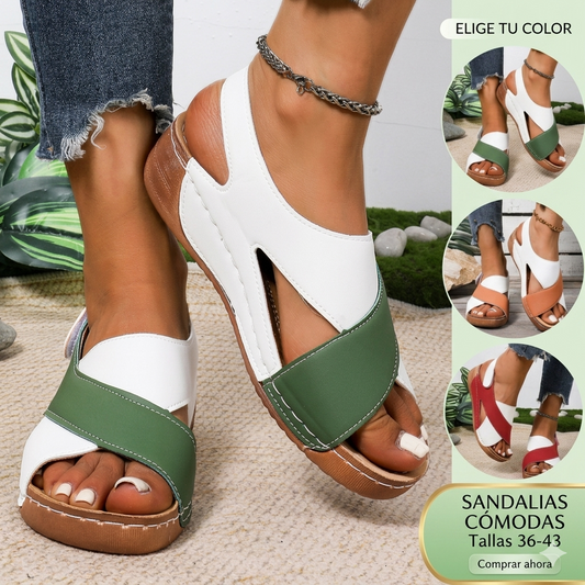 ✅Pago contra entrega - 【36-43】 Sandalias de plataforma para mujer con bloques de color - Suela suave y cómoda