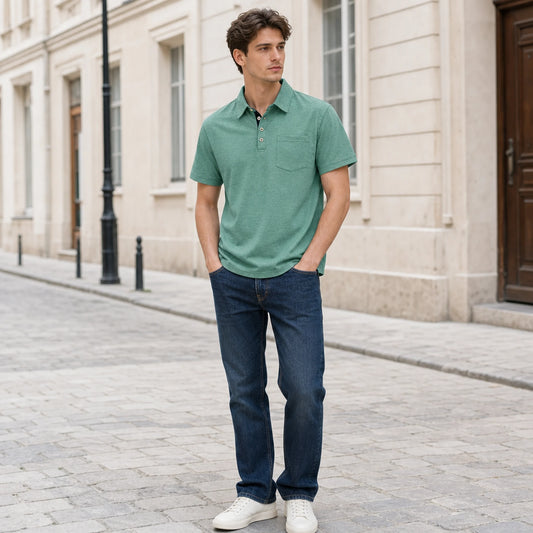 👔 Stylowy męski T-shirt w stylu casual na lato