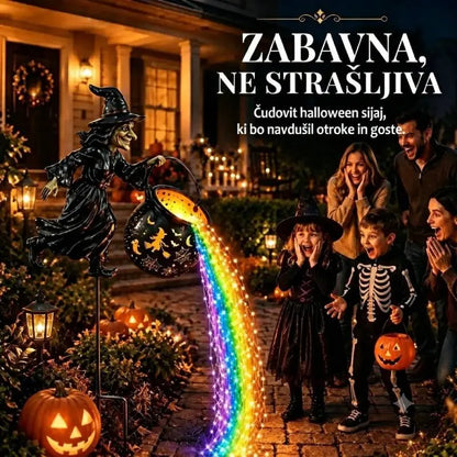 🧙‍♀️🎃 Vrtna svetilka v obliki čarovniškega kotla z LED osvetlitvijo – osupljiva zunanja dekoracija 🔮✨