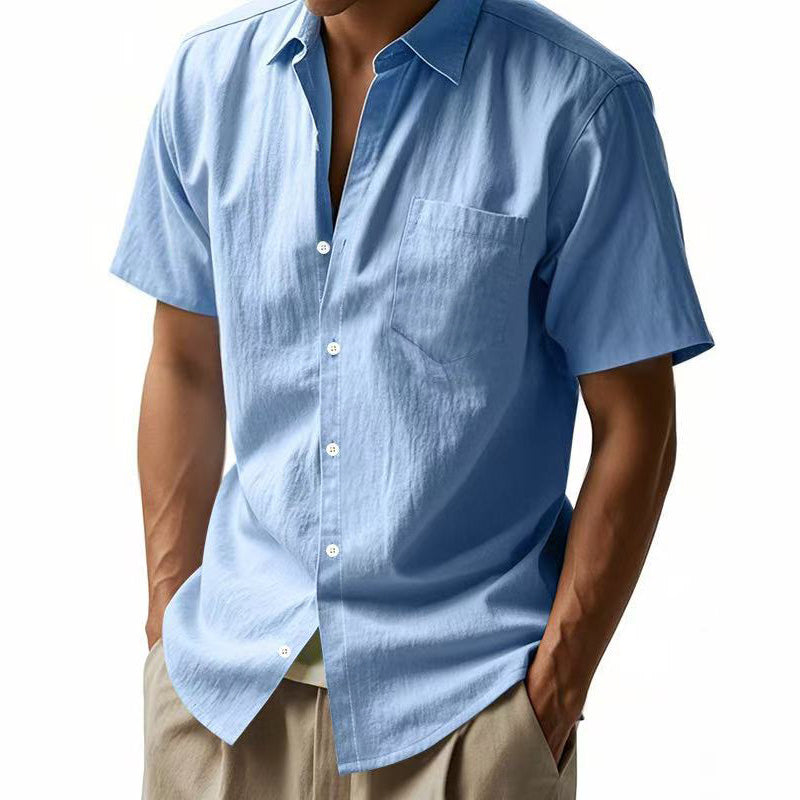 🏆👕【¡Más vendido!🔥】【Tallas S-4XL】 Camisa casual de lino para hombre, nueva colección 2026, con cuello. Ligera y transpirable.