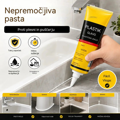 2  komplet 22evrov 💧🛡️Rumen in črn kit za plastiko in jeklo, vodoodporna in proti plesni odporna tesnilna masa, lepilo za steklo v kopalnici, hitro sušeče lepilo.