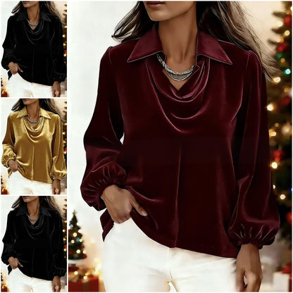 🍁【S-2XL】2026 jesenski in zimski žametni vrh z rokavi za lučke