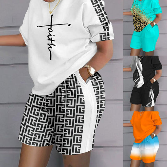 😍 Modny damski garnitur casual w stylu hip-hop (top + spodenki)