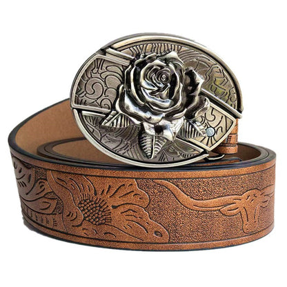 🎁👍Męski pasek z wytłoczeniami i wbudowanym nożem