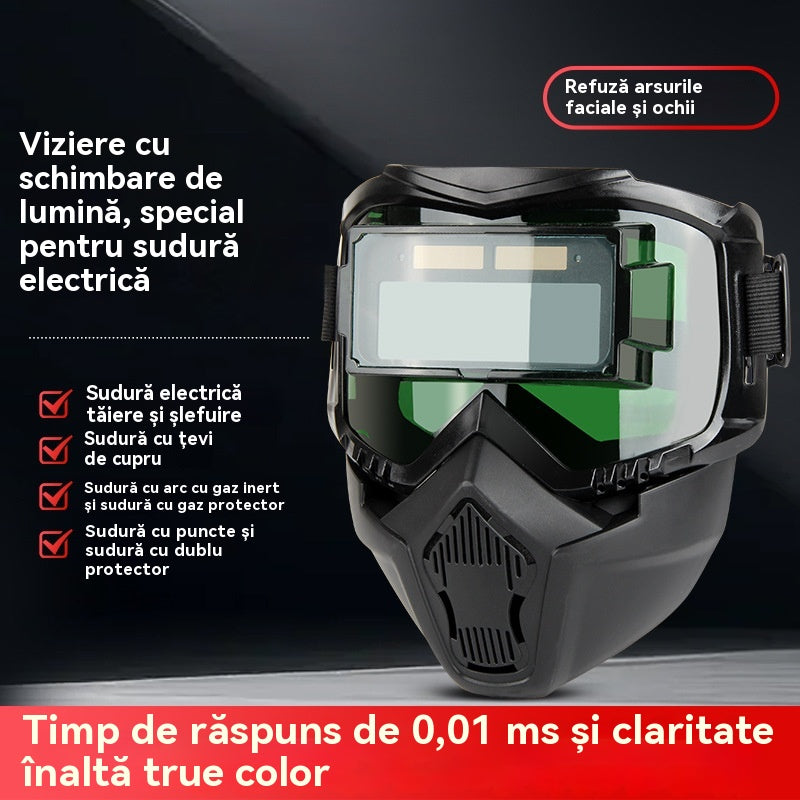 🔥😎Popolnoma avtomatska varilska čelada z zaščitno masko za varilce, ki se namesti na glavo in menja z lučjo