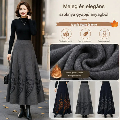 👗🎀【S-3XL】Őszi-téli vastagított gyapjúszoknya