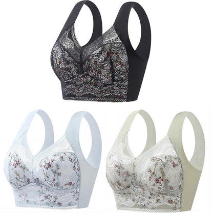 【Sada 3 kusů】💕🎁Ultratenká prodyšná nastavitelná podprsenka Ice Silk [40 kg-100 kg]