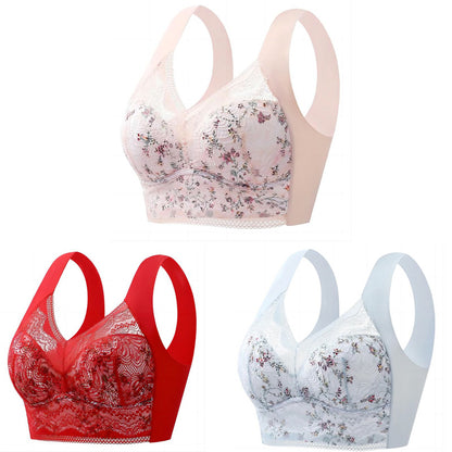 【Sada 3 kusů】💕🎁Ultratenká prodyšná nastavitelná podprsenka Ice Silk [40 kg-100 kg]