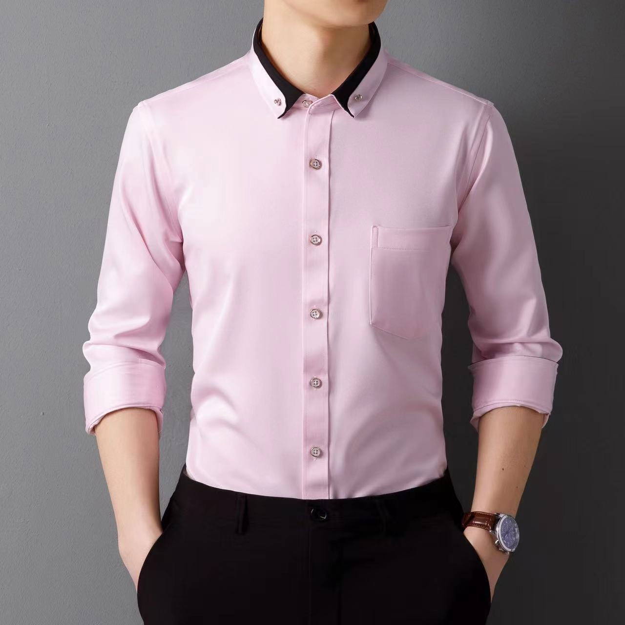 【S-4XL】👕2024 nowa, oddychająca męska koszula biznesowa na co dzień