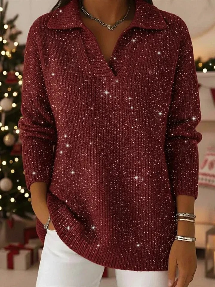 🔥【S-5XL】Marzący sweter z dzianiny z gradientowym wzorem gwiaździstego nieba-4183635