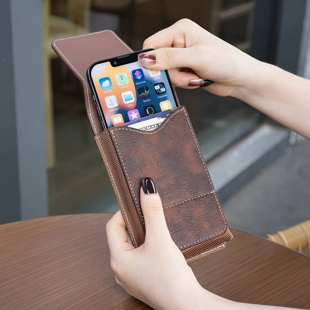 🔥 Etui za mobilni telefon s sponko za pas – magnetno zapiranje, trpežen in z režo za kartice