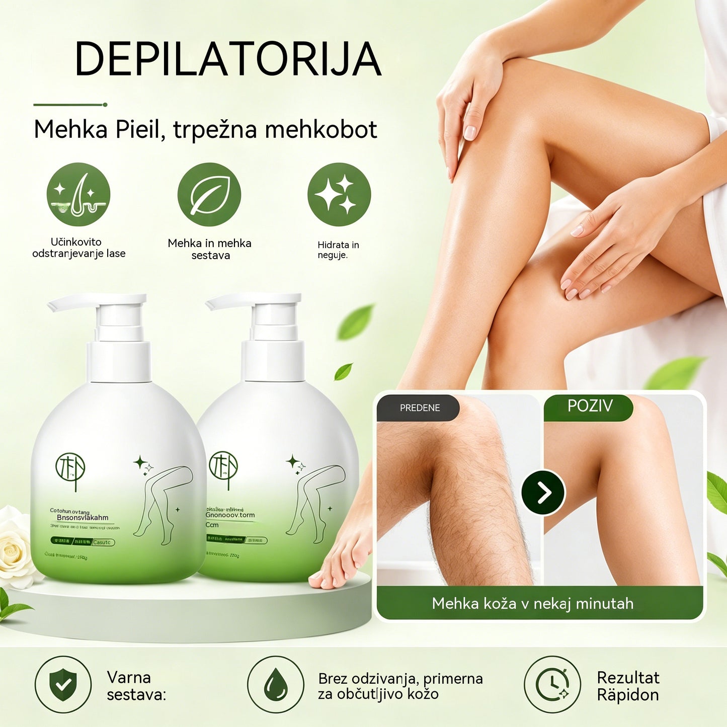 ✨Nežen in koži prijazen komplet za odstranjevanje dlak | Časovno omejena ponudba🎁