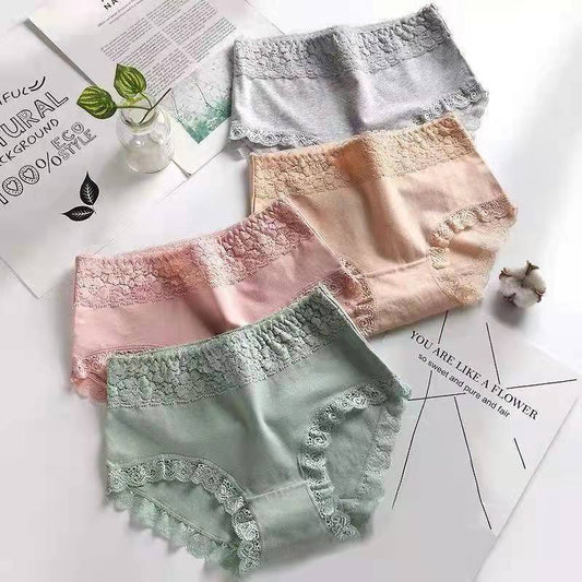 💞【Cumpără 4 și primește 2 gratis】💞Chiloți fără cusături de damă cu talie mijlocie din bumbac respirabil