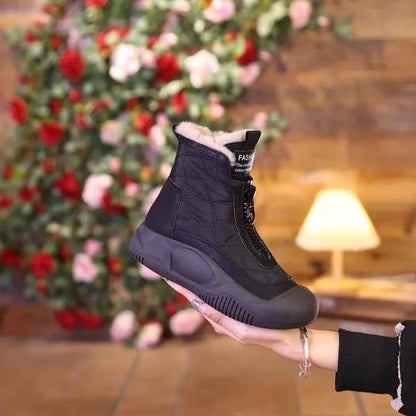 【35-40】Nowe zimowe buty sportowe z grubą, wyściełaną podeszwą