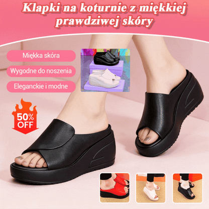💥🔥[Obcas 5,5 cm] 【35-42】Sandały na koturnie z miękką podeszwą