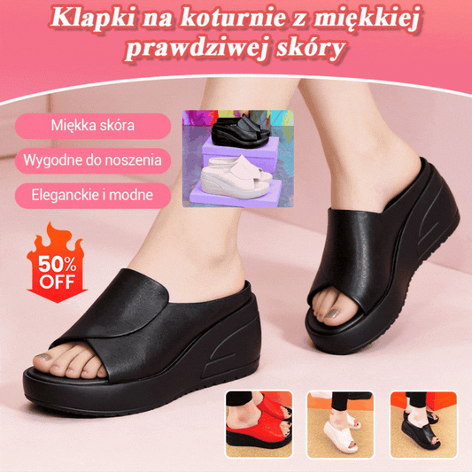 💥🔥[Obcas 5,5 cm] 【35-42】Sandały na koturnie z miękką podeszwą