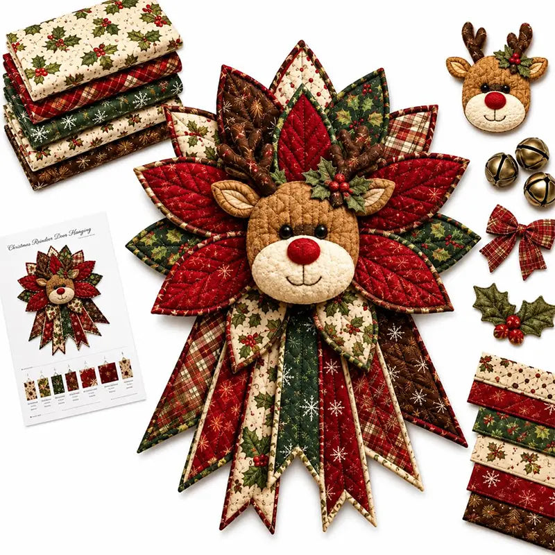 🎇🎄Komplet za šivanje prešitih božičnih obešalnikov za vrata (7 modelov)