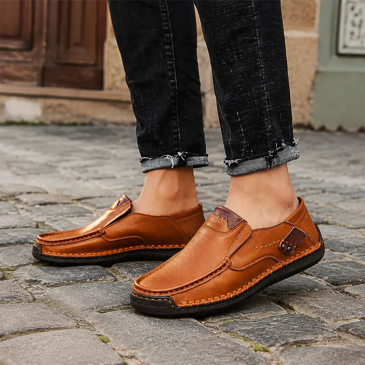 👞50% kedvezmény🔥【38-48】Kézzel készített bőr mokaszinok ✅️Utánvétes fizetés