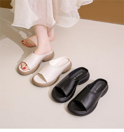 2024 Nowe wygodne sandały retro ze skóry bydlęcej na miękkiej podeszwie