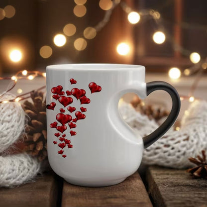 📢⏰ Ceramiczny kubek na Walentynki z uchwytem w kształcie serca, który zmienia kolor💝✨