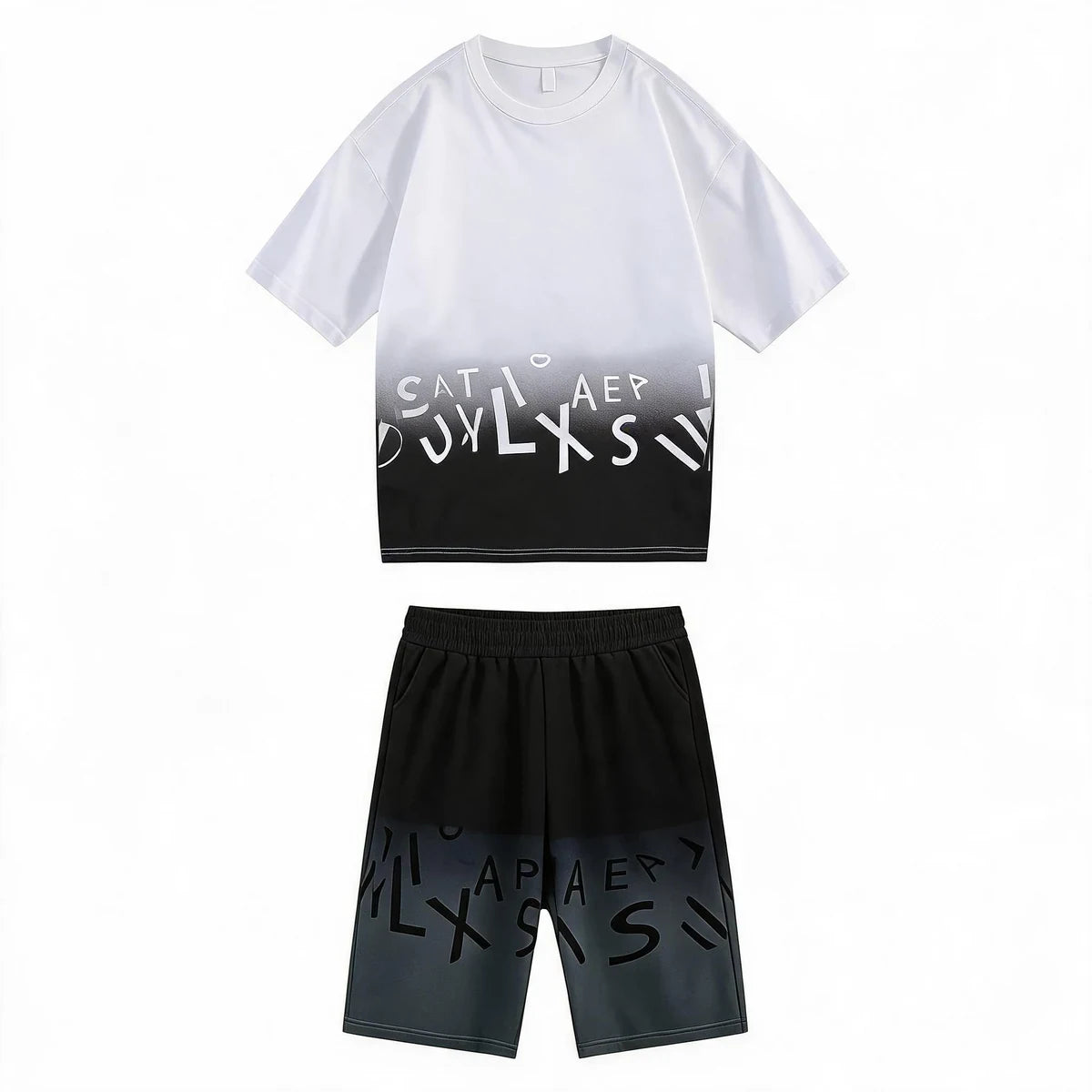 ✅【Płatność przy odbiorze】💥（M-5XL)Nowy męski dres składa się z koszulki i spodenek.、