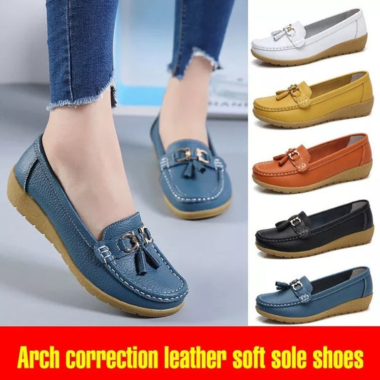 🔥【35-44】Nowe, oddychające i wygodne damskie skórzane buty z miękką podeszwą