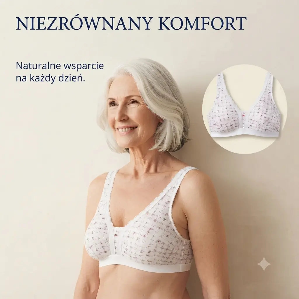 Płatność przy odbiorze ✅【Zestaw 4 sztuk】Biustonosze z czystej bawełny dla matek w średnim wieku (plus size) – wygodne i przewiewne