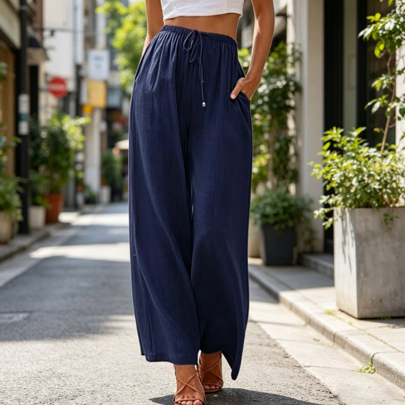 ✅Pago contra reembolso - (S-5XL) 2026 nuevos pantalones anchos de algodón y lino para mujer - transpirables y frescos