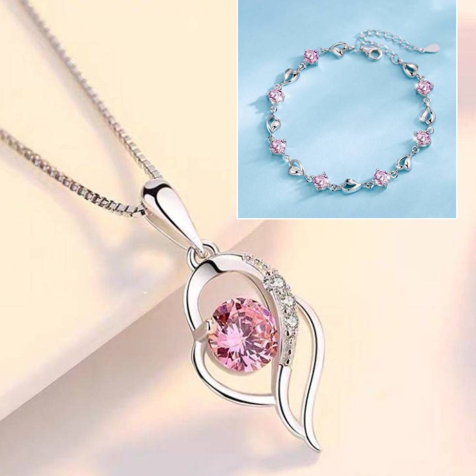 ✨💎💎Serce oceanu bransoletka + naszyjnik zestaw