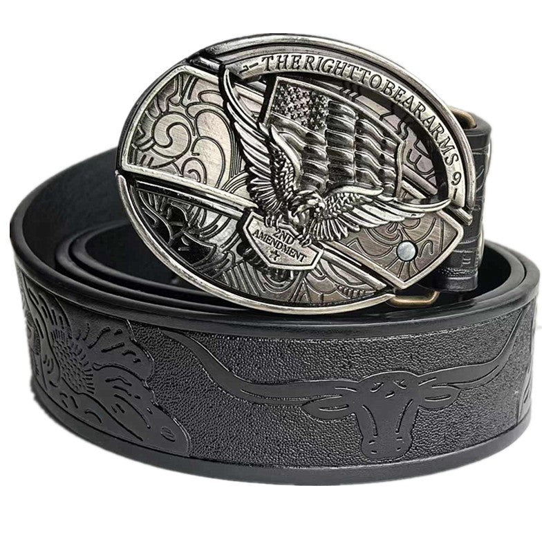 🎁👍Męski pasek z wytłoczeniami i wbudowanym nożem