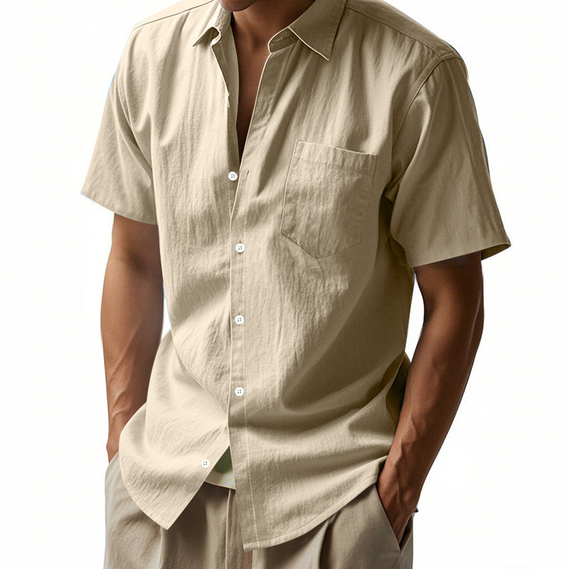 🏆👕【¡Más vendido!🔥】【Tallas S-4XL】 Camisa casual de lino para hombre, nueva colección 2026, con cuello. Ligera y transpirable.