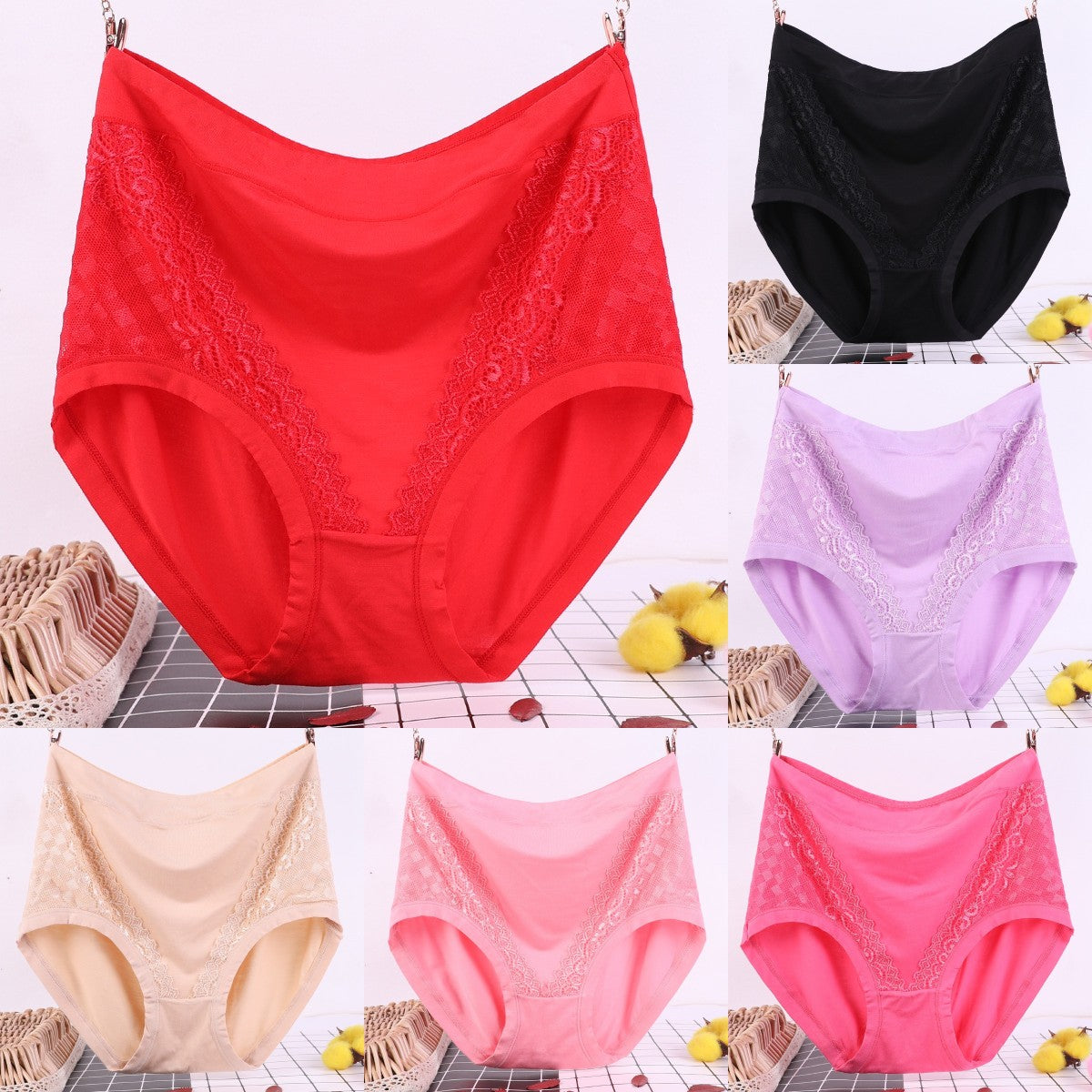 🔥🩲【6 balení】Antibakteriální kalhotky s vysokým pasem pro kontrolu bříška