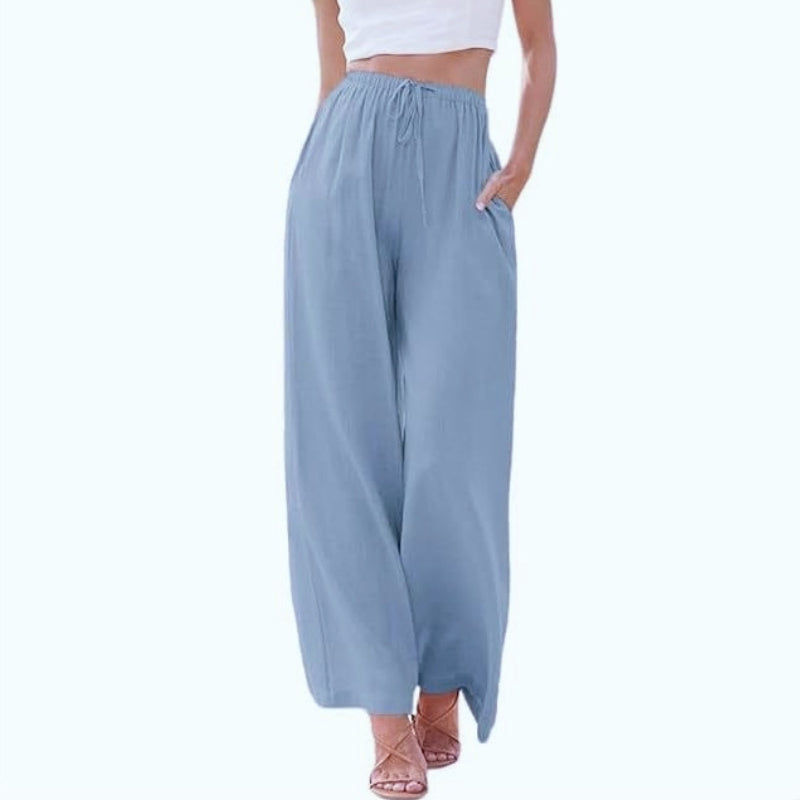 ✅Pago contra reembolso - (S-5XL) 2026 nuevos pantalones anchos de algodón y lino para mujer - transpirables y frescos