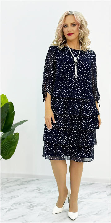 🥰【S-5XL】 Nowa elegancka luźna sukienka w kropki