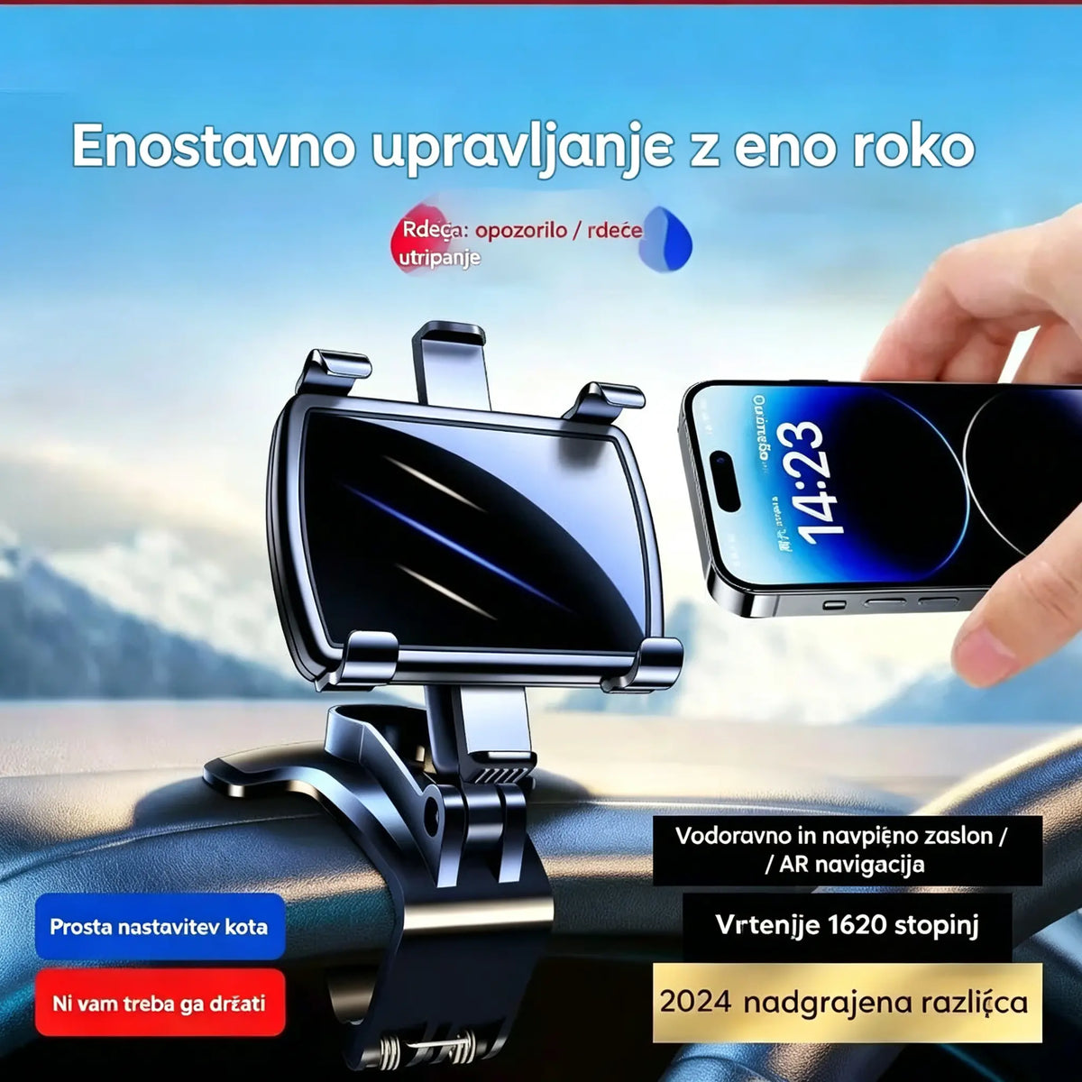 📱🚗 Držalo za telefon | Visokokakovostno, odporno na tresljaje in udarce, stabilno ter odporno na padce – popoln sopotnik na vožnji.