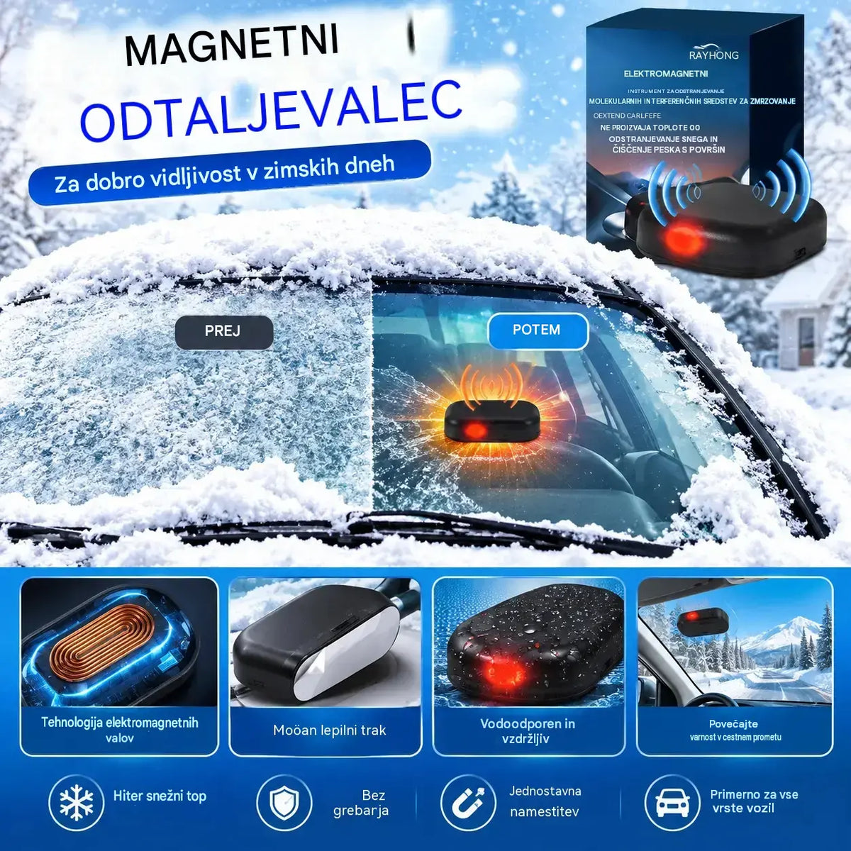 🔥Najnižja cena za kratek čas【50 % popust za omejen čas】🔥Mini prenosni pripomoček za odtaljevanje – specializirano orodje za steklene površine in taljenje snega