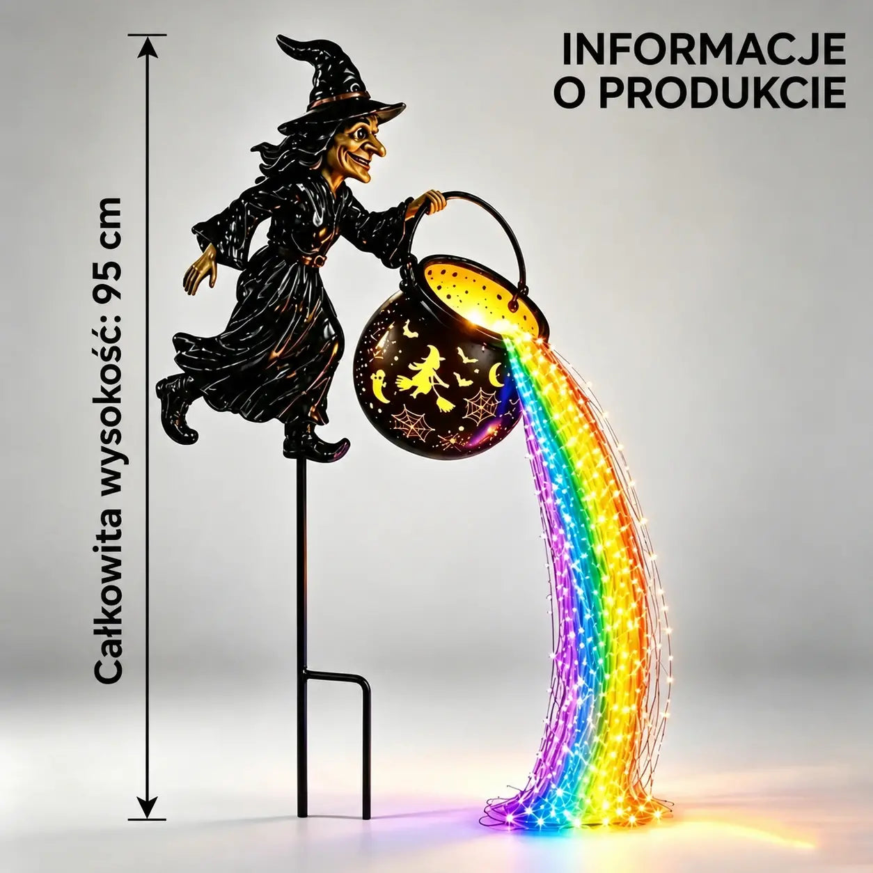 🧙‍♀️🎃 Vrtna svetilka v obliki čarovniškega kotla z LED osvetlitvijo – osupljiva zunanja dekoracija 🔮✨