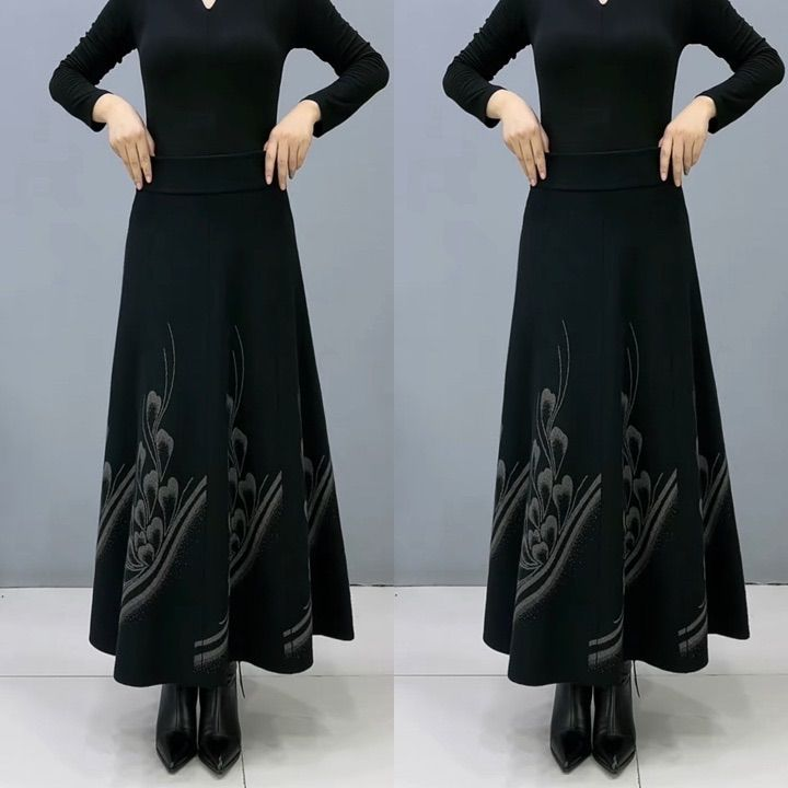 🎀 【S–3XL】Podzimní a zimní zesílená vlněná sukně, módní a univerzální