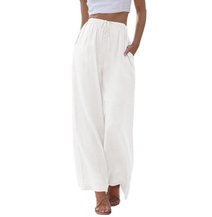 ✅Pago contra reembolso - (S-5XL) 2026 nuevos pantalones anchos de algodón y lino para mujer - transpirables y frescos