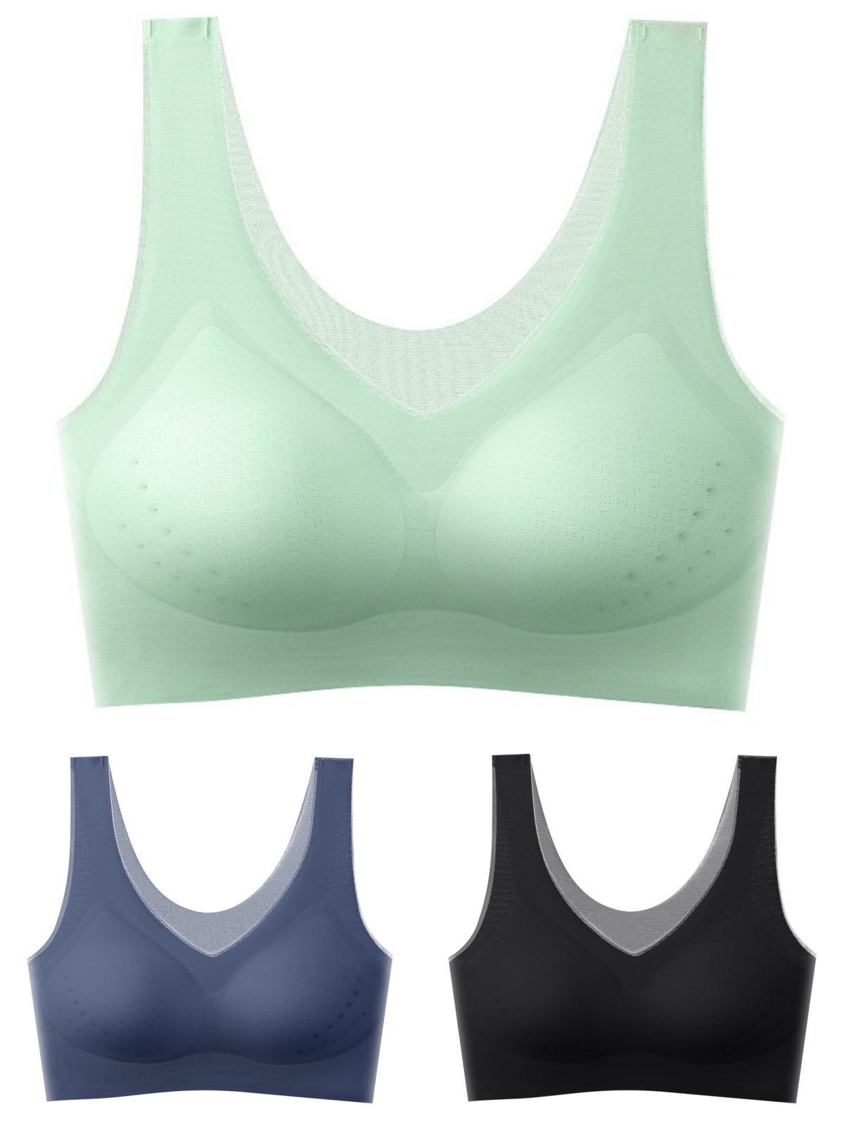 ❄️🧊 【Oferta limitowana】 ✨ 【Zestaw 3 sztuk】【40–120 kg】Biustonosz push-up z lodowego jedwabiu 2026 – bezszwowy, lekki i przewiewny