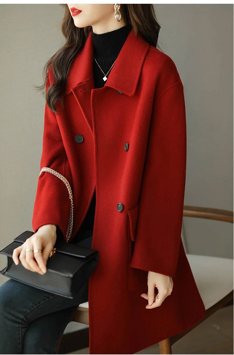 🌈🔥【Vruća rasprodaja · Jesen/Zima 2025】Srednje dugi vuneni kaput – Topao, moderan in udoban