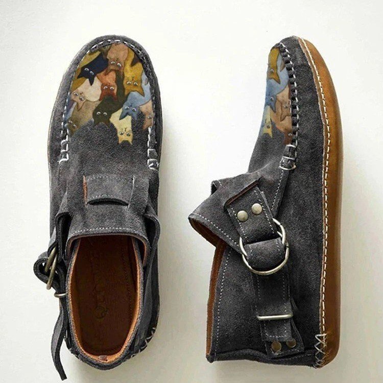 Nowe, jesienne, płaskie, wysokie buty na co dzień, miękkie skórzane, zapinane na zamek płaskie botki 【35-43】