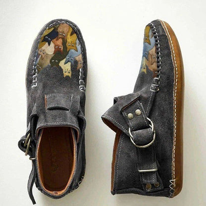 Nowe, jesienne, płaskie, wysokie buty na co dzień, miękkie skórzane, zapinane na zamek płaskie botki 【35-43】