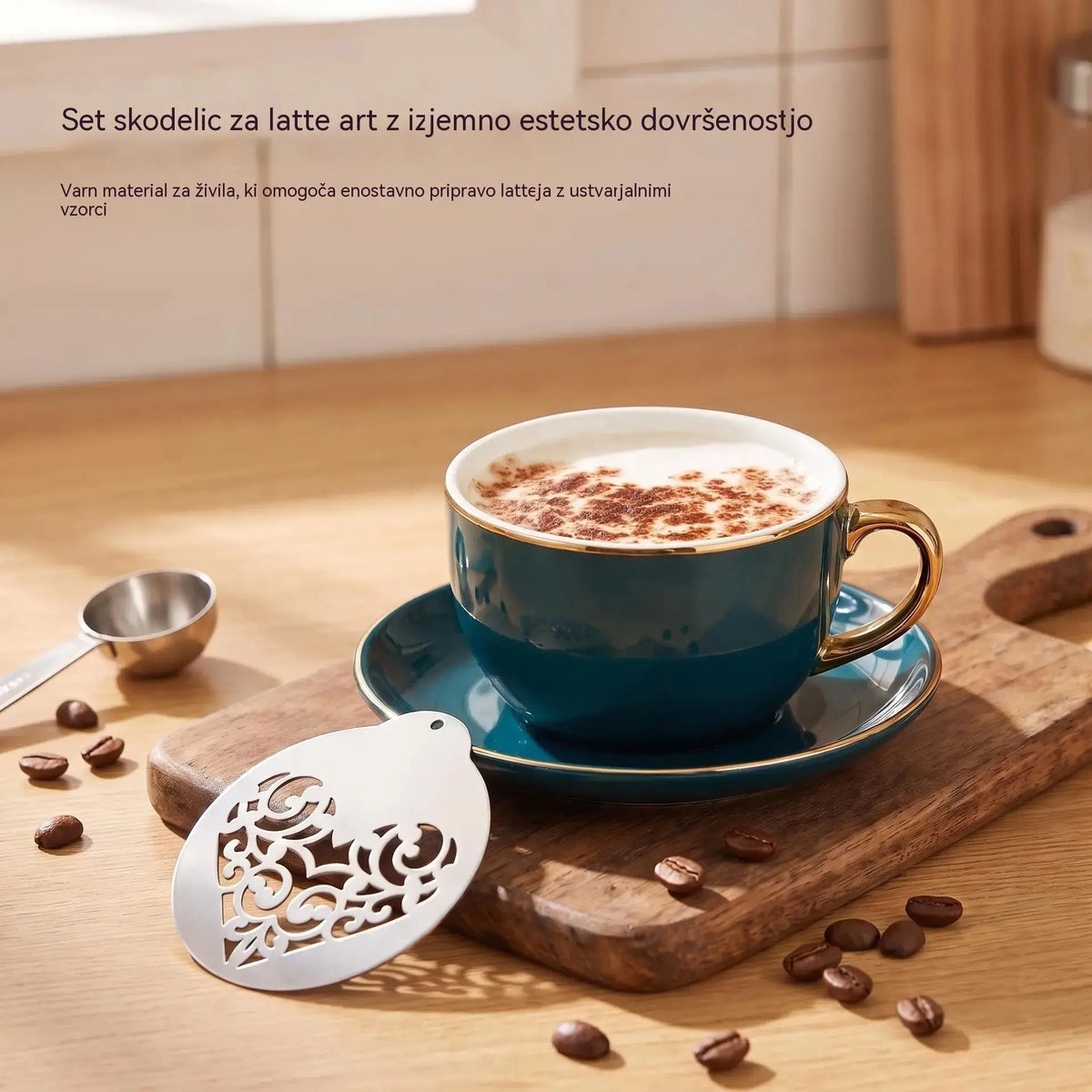 ☕Šablona za latte art iz nerjavnega jekla 304
