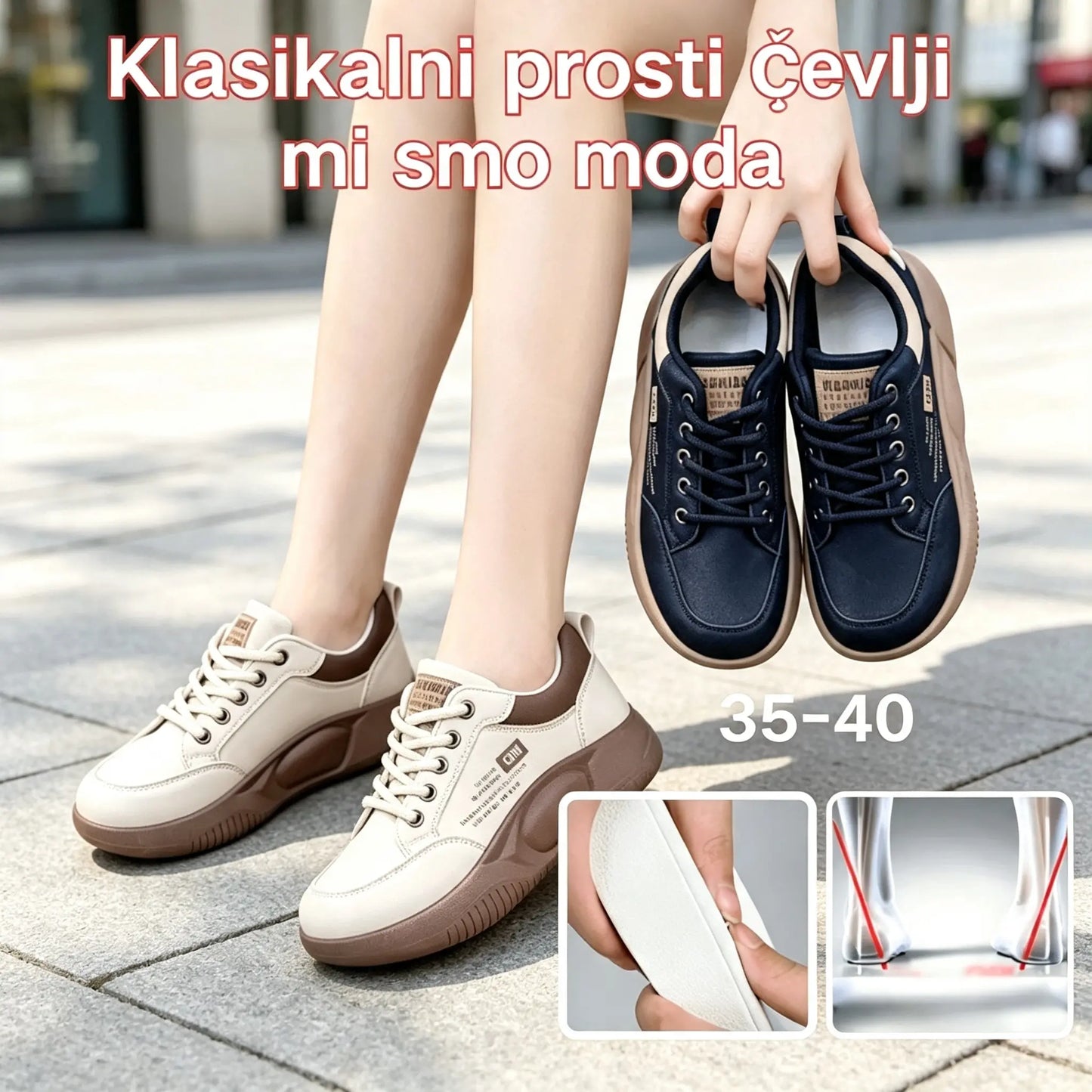 🏆👟【35-40】Modni čevlji za prosti čas z debelim podplatom, nov model, 2026