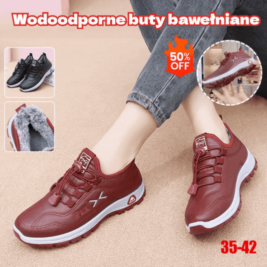 🔥【35-41】Damskie ręcznie robione buty z prawdziwej skóry z aksamitu i bawełny w nowym stylu, zimowe