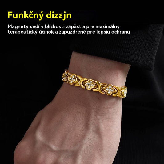 🍀【Kupite 1, dobite 1 gratis】Magnetna zapestnica Clover Diamond - Odkrijte svojo skrivnost za lajšanje stresa in magnetno izboljšanje dobrega počutja